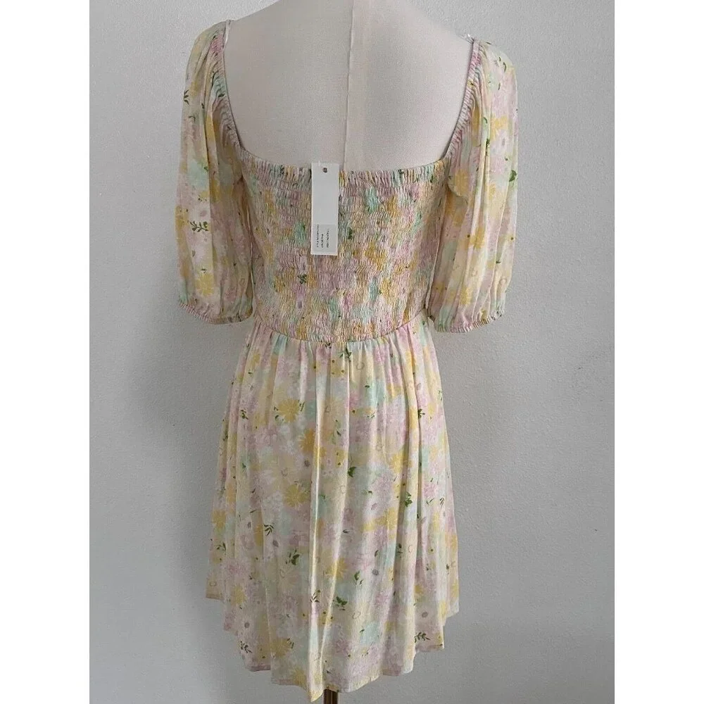 Sophie Rue by Anthropologie Puff Sleeve Mini Floral Dress Cottagecore - Picture 5 of 10